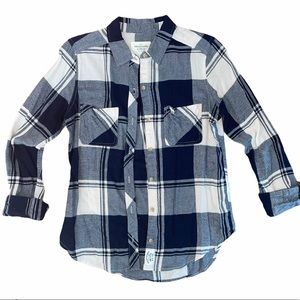 Abercrombie & Fitch Navy/White Flannel Shirt